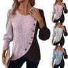 Women Button Down Denim Shirts Casual Long Sleeve V Neck Chambray Blouse Top