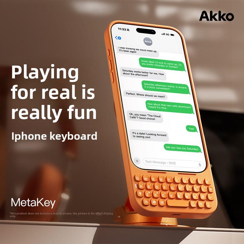 Универсальный чехол-клавиатура MetaKey с ночным светом для iPhone 17 Pro Max, с защитной крышкой для магнитной зарядки Magsafe