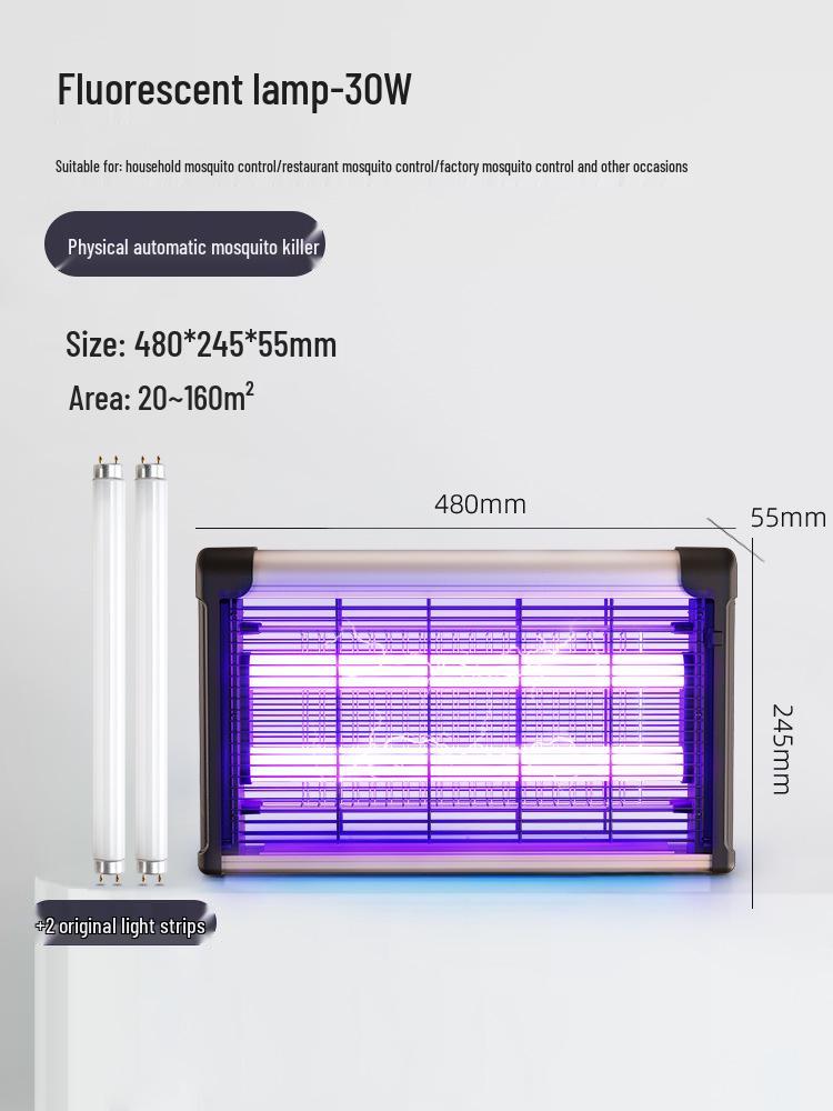 Уличная светодиодная лампа-ловушка для комаров и мух - Подвесная вертикальная борьба с вредителями для ресторанов, мастерских и ферм