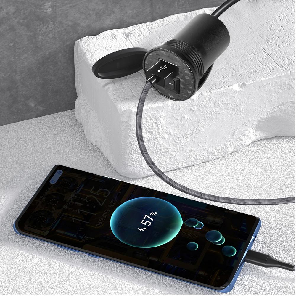 Зарядное устройство для мотоцикла USB-адаптеры для бортовых розеток, водонепроницаемые, с переключателем, быстрая зарядка 12/24 В для iPhone, аксессуары для мотоциклов