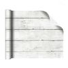 Classic White Gray Wood Paper  Self-Adhesive Removable Wood Peel and Stick Wallpaper Decorative Stick for Living Room Decoration