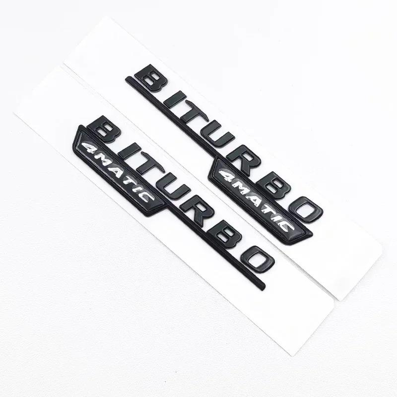 3D ABS Black C43 Logo Letters BITURBO 4MATIC Badge Car Rear Star Sticker BITrunk AMG Emblem For Mercedes Benz AMG W205 W206 C205