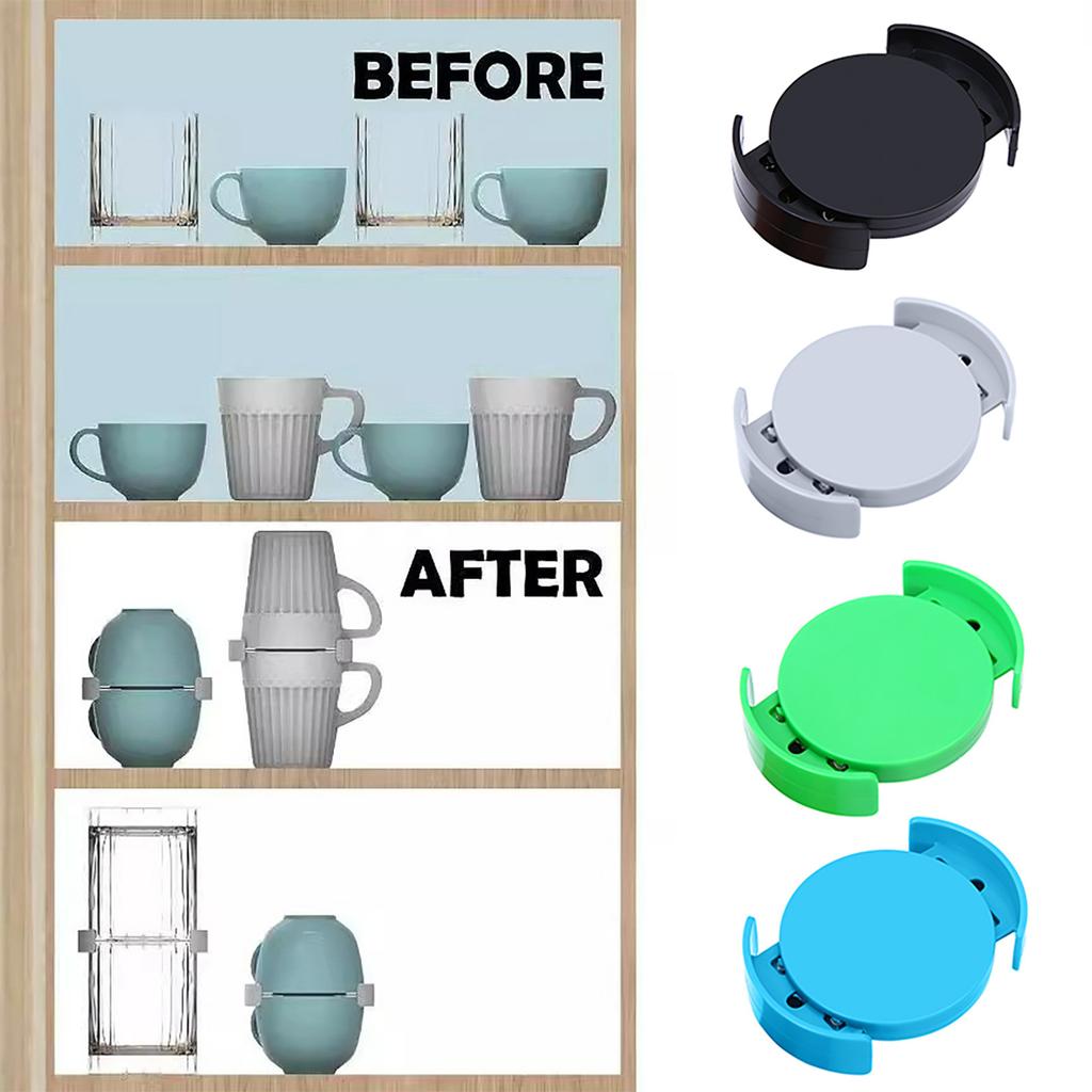 Органайзеры для хранения кофейных чашек и кружек – 6 шт. Расширяемые и штабелируемые для кружек, чашек, шкафов и шкафчиков – решение для экономии места