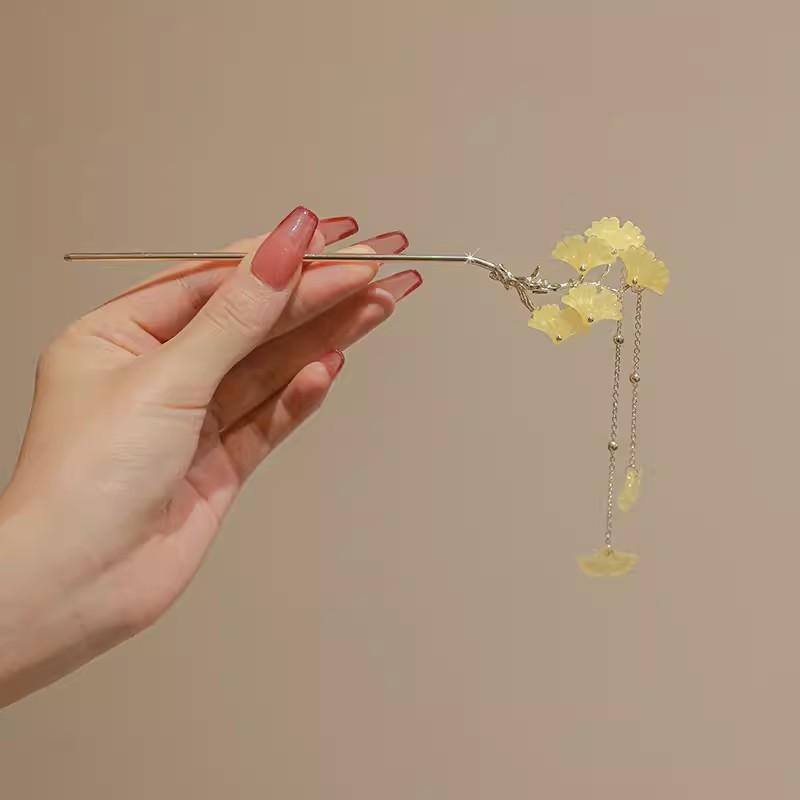 Винтажная заколка для волос в стиле ханьфу, женская, металлическая, с глазурью, вилка для волос, палочки для волос, шпилька, женские украшения, заколка для волос, аксессуары