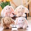 Cute Bunny Keychain Cartoon Little Rabbit Stuffed Doll Keyring Soft Plush Toy Key Holder Bag Pendant Backpack Hanging Decoration