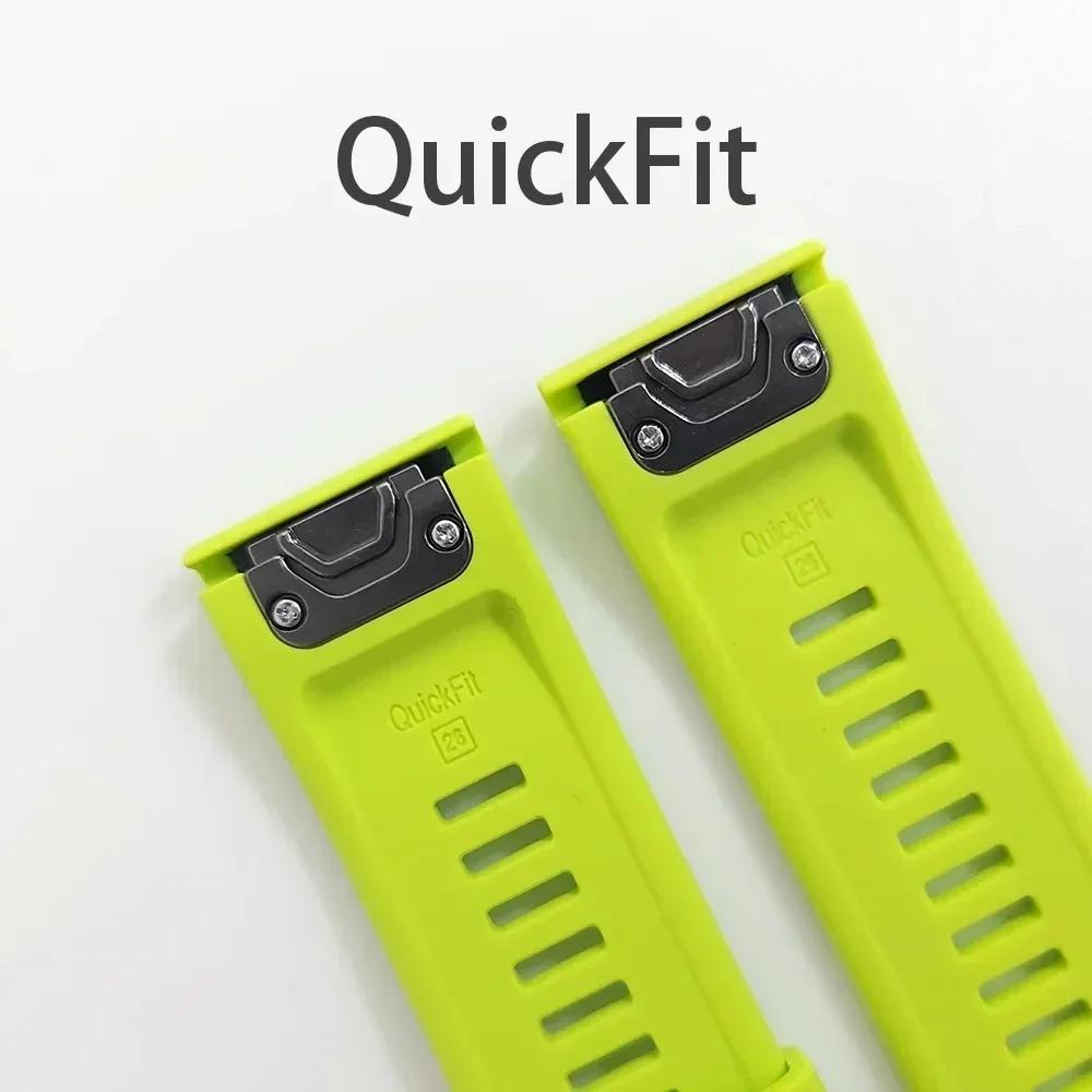 Для Garmin Tactix 7 Pro Delta Descent/Quatix 7/6/5 Sapphire/7X Solar Ремешок Fenix 7X Силиконовый Ремешок 22 мм 26 мм Quickfit Ремешок для часов
