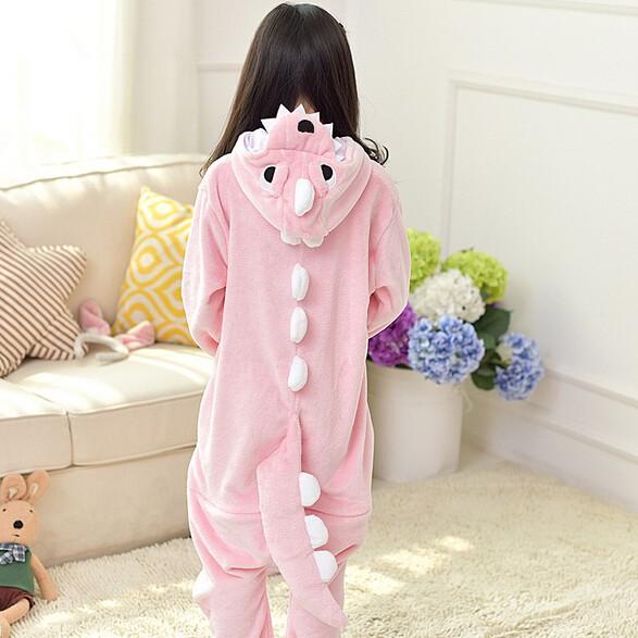 Kids Boys Girls Dinosaur Pajamas Sleepwear Nightwear Animal Cosplay Costume Childern