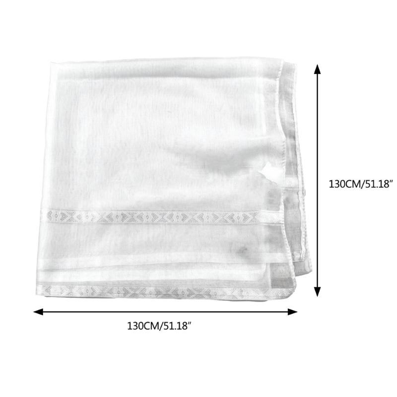 Классический головной платок шемаг для мусульман, арабский платок кефия, головной платок для арабского Дубая, этнический шарф на шею, белый шемаг