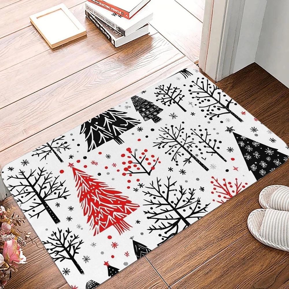 Christmas Truck Welcome Mat Non Slip Floor Rug Washable Bathroom Bedroom Kitchen Entrance Doormat Polyester Home Decor Carpet