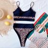 High Waisted Bikinis For Women Swimsuit Female Patchwork Swimwear For Women Bathing Suit Push Up Bikini Set LeopardSwimming Suit