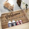 1 шт. Кухонный коврик с узором «Добро пожаловать», Нескользящие придверные коврики, Поп-дизайн, Коврик для ванной, Коврик для ванной, Ковер для дома, Декор для раковины, Прачечной