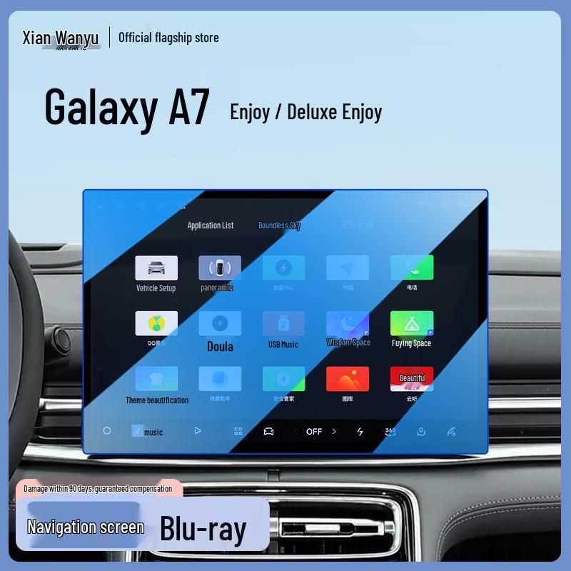 Закаленное стекло для экрана центральной консоли Geely Galaxy A7 - Декор салона автомобиля и Навигационная наклейка