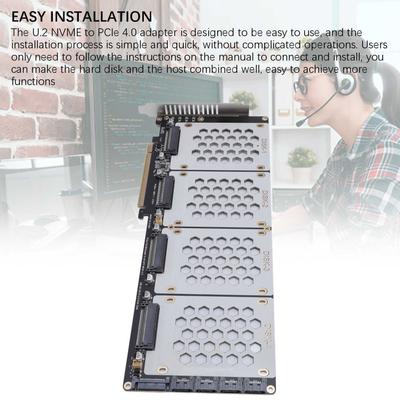 Адаптер U.2 NVME к PCIe 4.0 X8 SFF8639 2.5 дюйма Жесткий диск Компьютерные внутренние компоненты