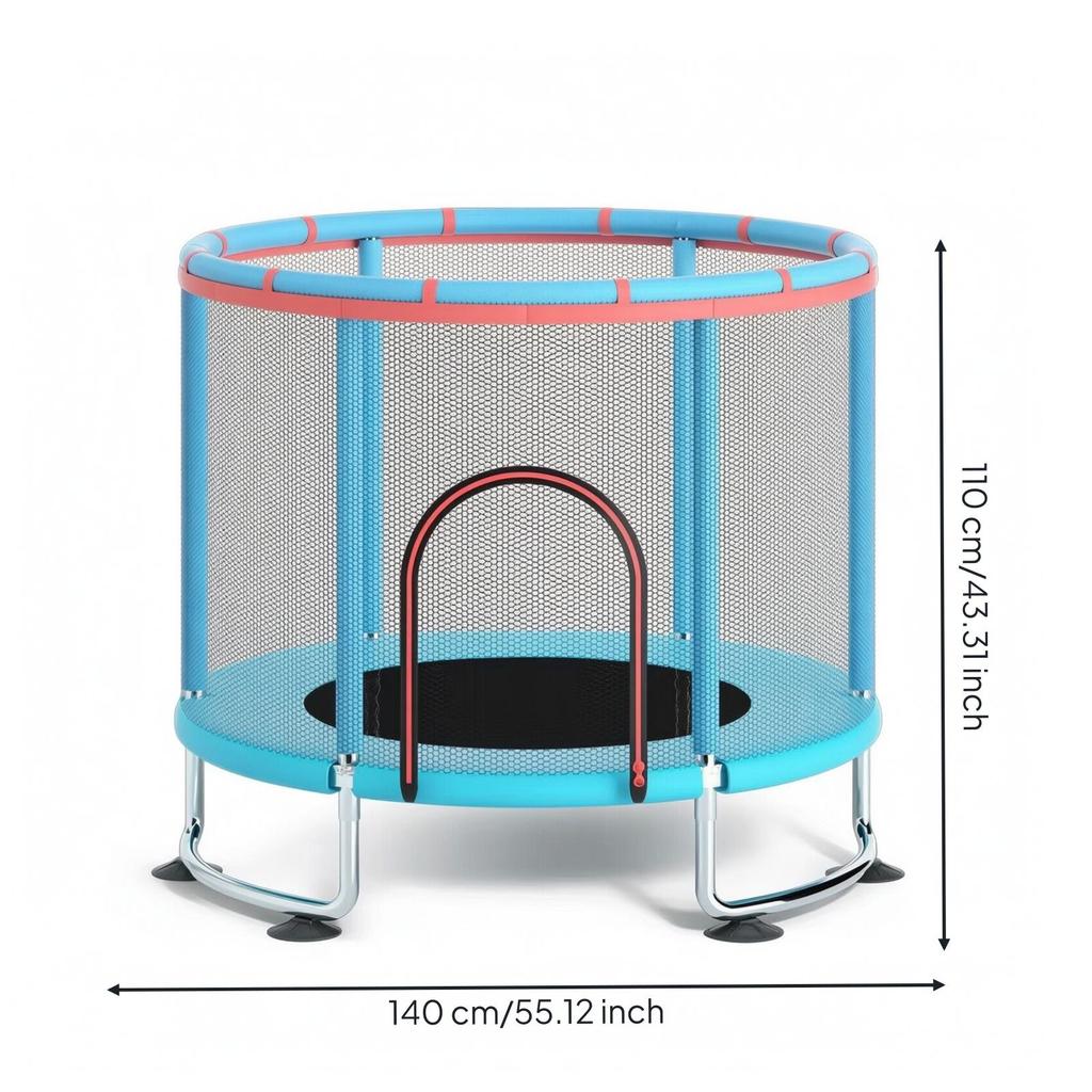 Trampoline with Safety Net Reinforced Rust-resistant Indoor Heavy-duty Round Toddler