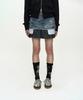 Andersson Bell Painted Denim Layered Mini Pleats Skirt Apa884W(Blue)