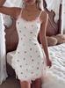 European and American style women's lace sexy fashion slim and thin floral hip sling medium and long nightdress children