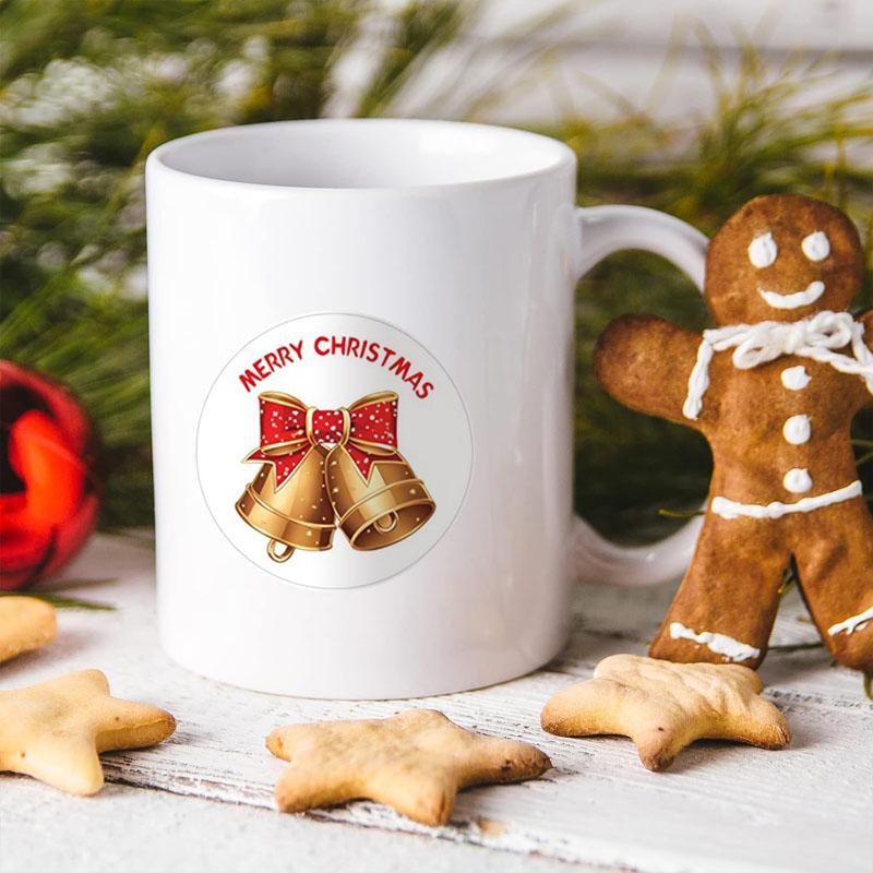 Christmas Stickers Roll 500 Pcs 1 Inch Merry Christmas Stickers Happy Christmas Stickers for DIY, Envelope Seals Boxes Cards Party Favor Decorations