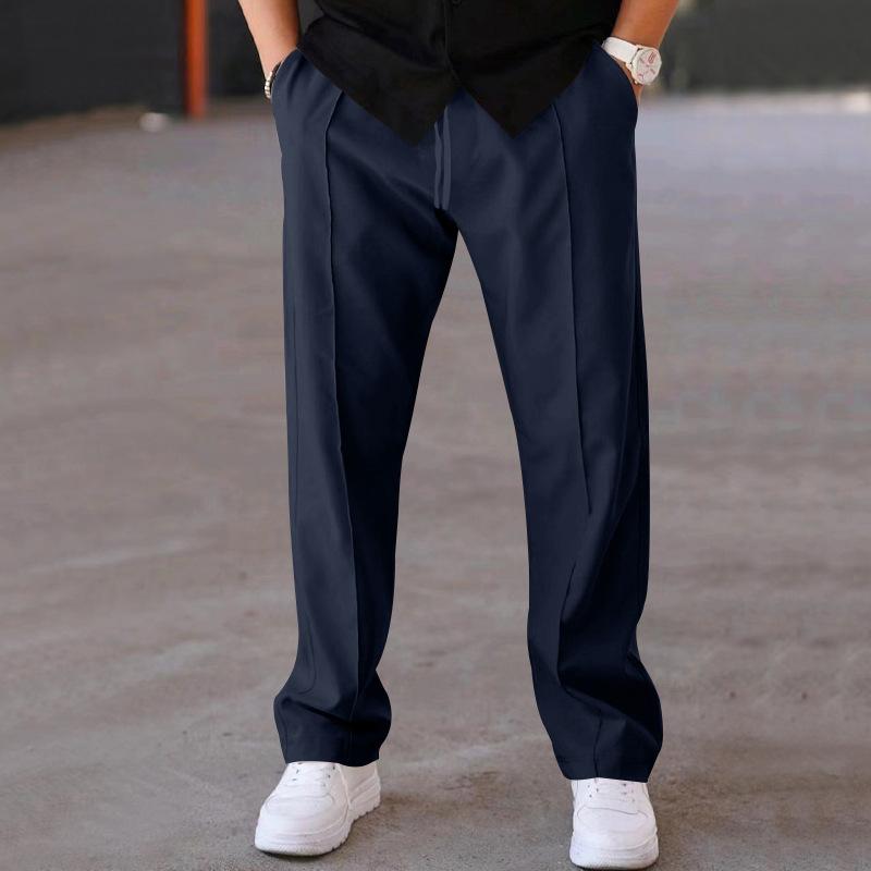 Men's Sports Trousers Casual Trousers Men's Solid Colour Versatile Fashionable Straight Trousers Slim Trousers