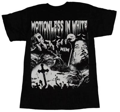 Хлопковая футболка с коротким рукавом черного цвета Motionless In White Унисекс OM05