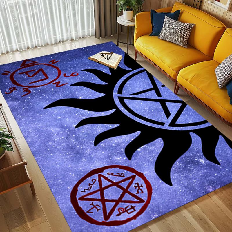 Supernatural Symbols Living Room Nonslip Area Rug Soft Carpet For Bedroom Game Playroom Sofa Office Home Decor Doormat Christmas Gift C922145