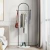 Metal Free Standing Clothes Hanger with Marble Base - Uncharged, Minimalist Bedroom Floor Mount Coat Rack with Storage Shelf