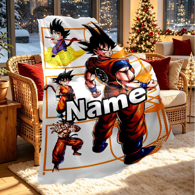 Custom Name Personalized Anime Print Blanket, Home Decor, Bedroom, Sofa, Camping, Couch, Gifts for Birthday Christmas
