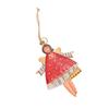 Metal Christmas Tree Door Hanging Decoration Hand Painted Lovely Girl Shaped Pendant Ornament Window Embellishment
