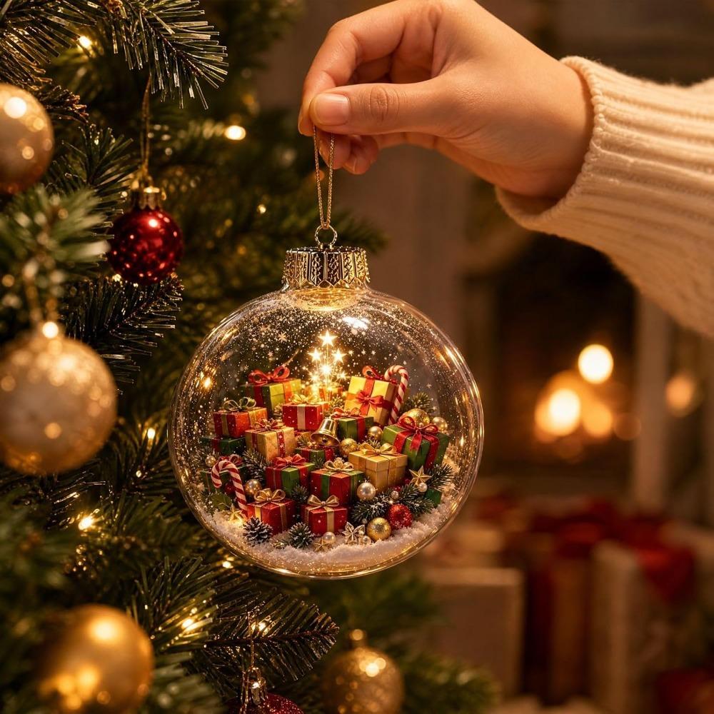 8cm Xmas Hanging Decoration Transparent Snowman Crystal Ball Xmas Hanging Decoration