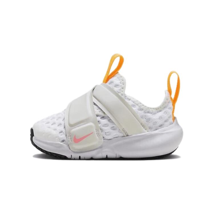 Nike Flex Advance BR TD Comfortable Slip Resistant Cushioning Low top Toddler Shoes White Orange Infant And Toddler DC9367-100