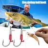 6/12Pcs Luminous Live Shrimp Fixing Hook Heavy Duty Steel Glow-in-the-dark Barbed Fishhook Freshwater Saltwater Catfish Bass Fishing Hook Fishing