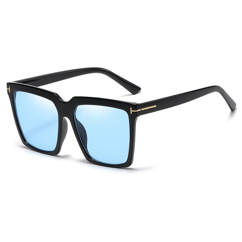 Горячие продажи Мужские и женские солнцезащитные очки квадратной большой оправы Т-образные рисовые ногти ретро индивидуальный