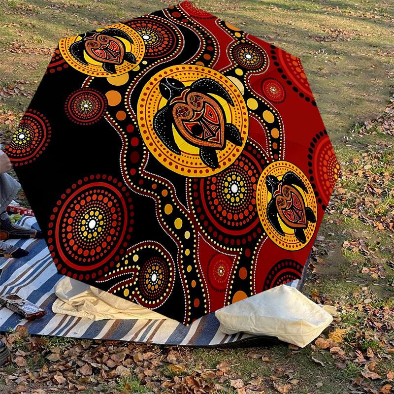 1PC Turtle Dot_Painting Umbrella-8-Rib Reinforced, Automatic Open, Lightweight & Durable, Fashion Accessory for Outdoor, H0403