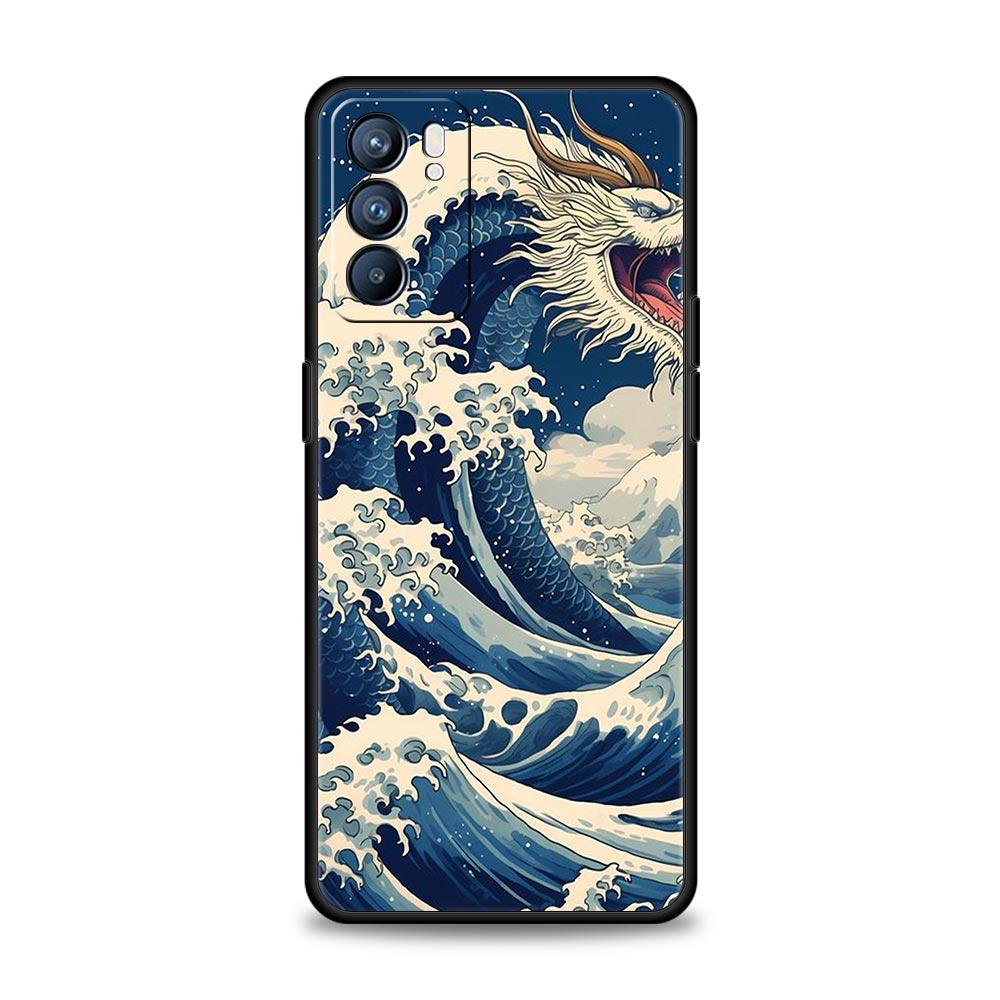 Япония Великая волна у Канагавы Чехол Для Oppo Reno8 Reno7 Reno6 Pro A54 5G Find X6 X5 A53 A52 A9 A15 A17 A16 A57 A31 Обложка