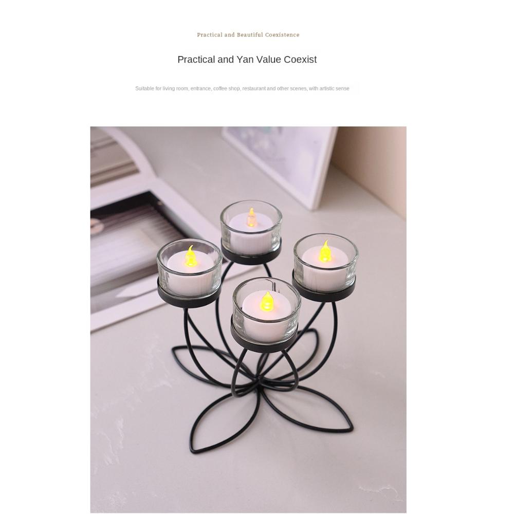 Iron Candlelight Dinner Props Holder Table Decoration Romantic Candlestick Holder  Bedroom