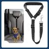 Adjustable Solid Color Pet Car Seat Belt Two-in-One Nylon Lead Leash Backseat Safety Harness Collar for Dogs Pet Travel Accessor