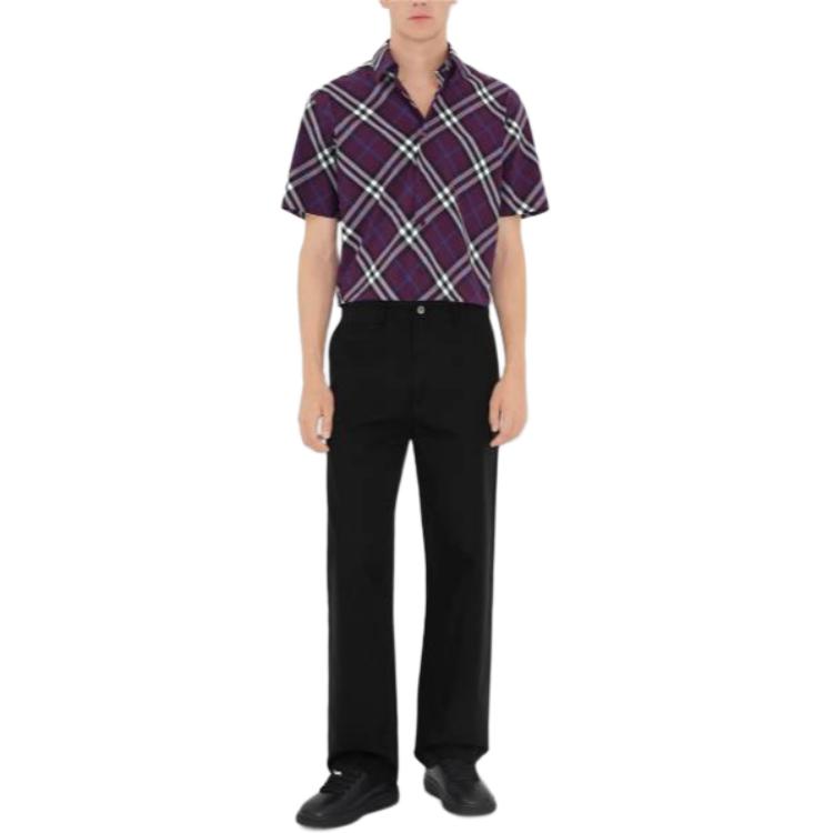 Burberry Check Pattern Short Sleeved Shirt 80953251