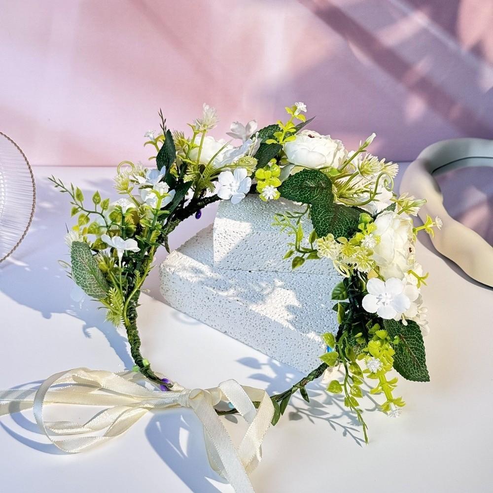 Flower Flower Wreath Adjustable Ribbon Garland Headpiece Hair Accessories Photoshoots Props