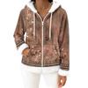 Женский повседневный модный кардиган с капюшоном на молнии из флиса с длинными рукавами
