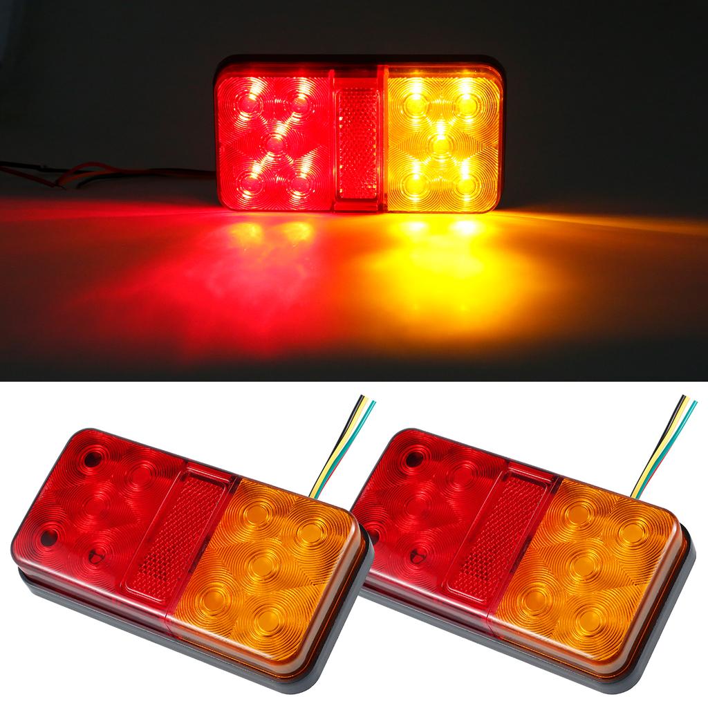 2Pcs LED Tail Lights Trailer Lights 10 LED Waterproof 12V Rear Stop Brake Turn Tail Lights Indicator Stop Light Marker Light New