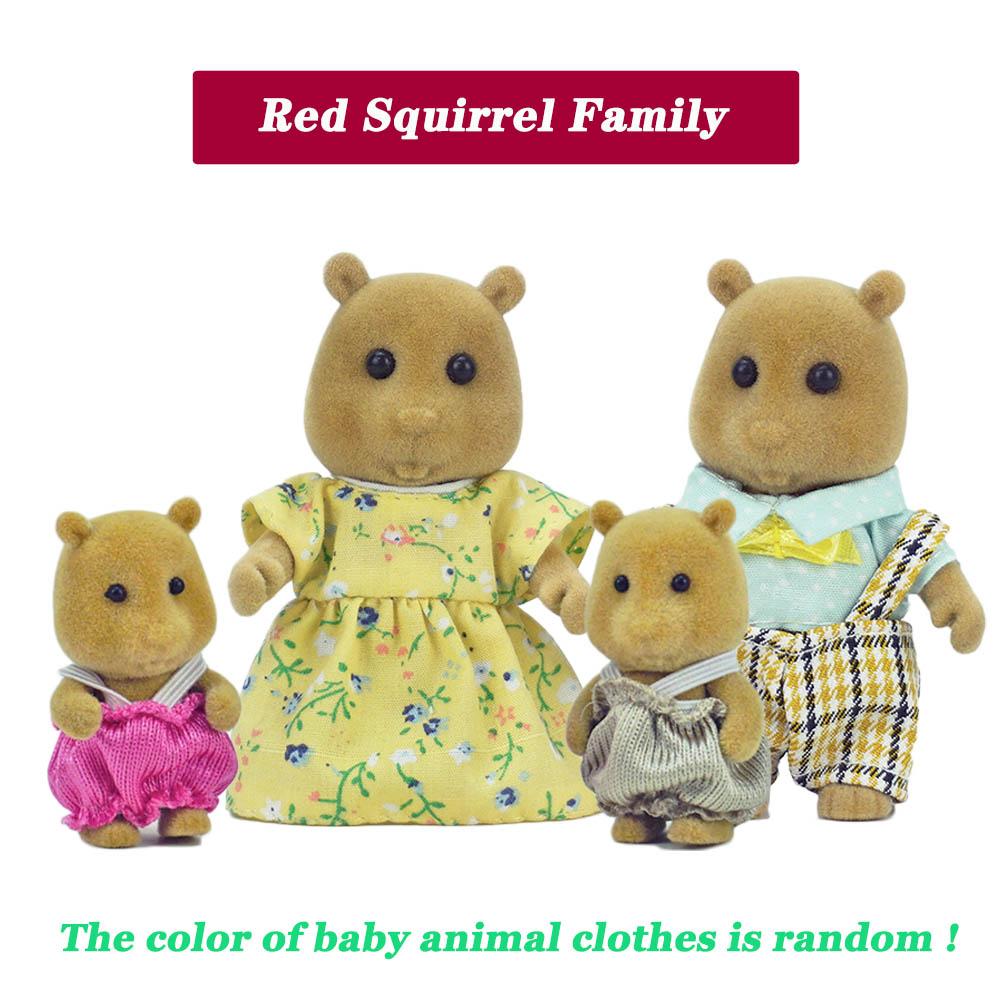 Simulation Forest Reindeer Family Doll Dollhouse Figures Furniture Set DIY Playset Play House Girls Toys Accessories Xmas Gifts