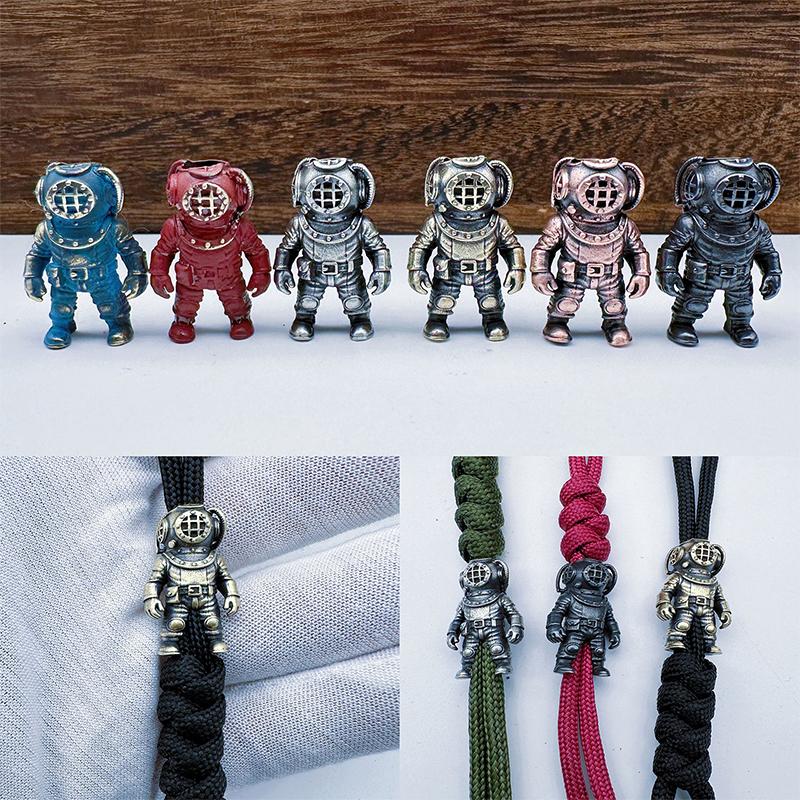 Фигурка дайвера Латунные бусины с ножом EDC DIY Плетеные браслеты Подвески для шнурка Аксессуары Наружный инструмент Подвески Шармы Подарок