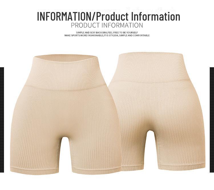 Seamless Striped Women's Yoga Pants – Quick Dry, Tight Hip-Lifting, Large Size Shorts for Fitness & Running