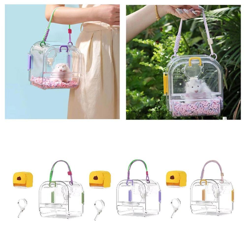 Portable Pet Outgoing Cage Detachable Small Animal Carry Case Travel Hamster Carrier Ferrets