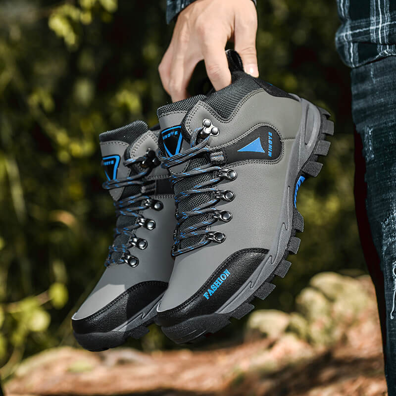 Походные ботинки средней высоты Мужские ботинки Уличные дышащие Нескользящие Мужская обувь Прочные на шнуровке Мужская повседневная спортивная обувь