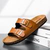 Мужские сандалии Birkenstock с двумя пряжками и открытым носом - Летняя повседневная уличная обувь Шлепанцы