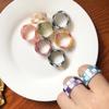 Candy Color Checkerboard Lattice Plaid Resin Korean Style Open Rings Finger Rings Acetate Ring