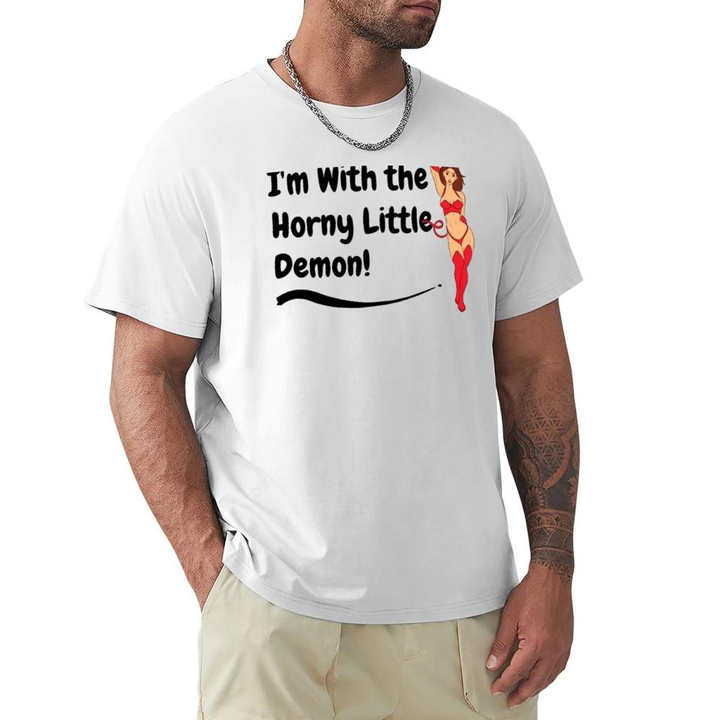 Swinger Lifestyle Im With The Horny Little Demon Great Hotwife Vixen Desing Tshirt Basic Lightweight Short Sleeve Tee