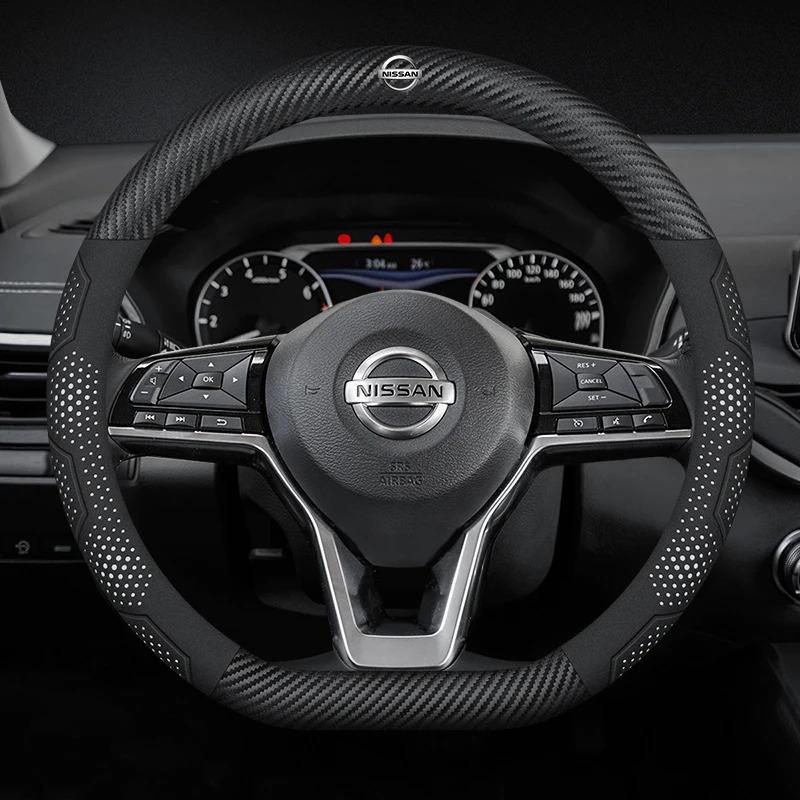 Car Steering Wheel Cover Nissan Qashqai Juke X-Trail Patrol Note Leaf Altima Maxima Micra Murano Rogue Pulsar Sentra Teana Tiida cv6