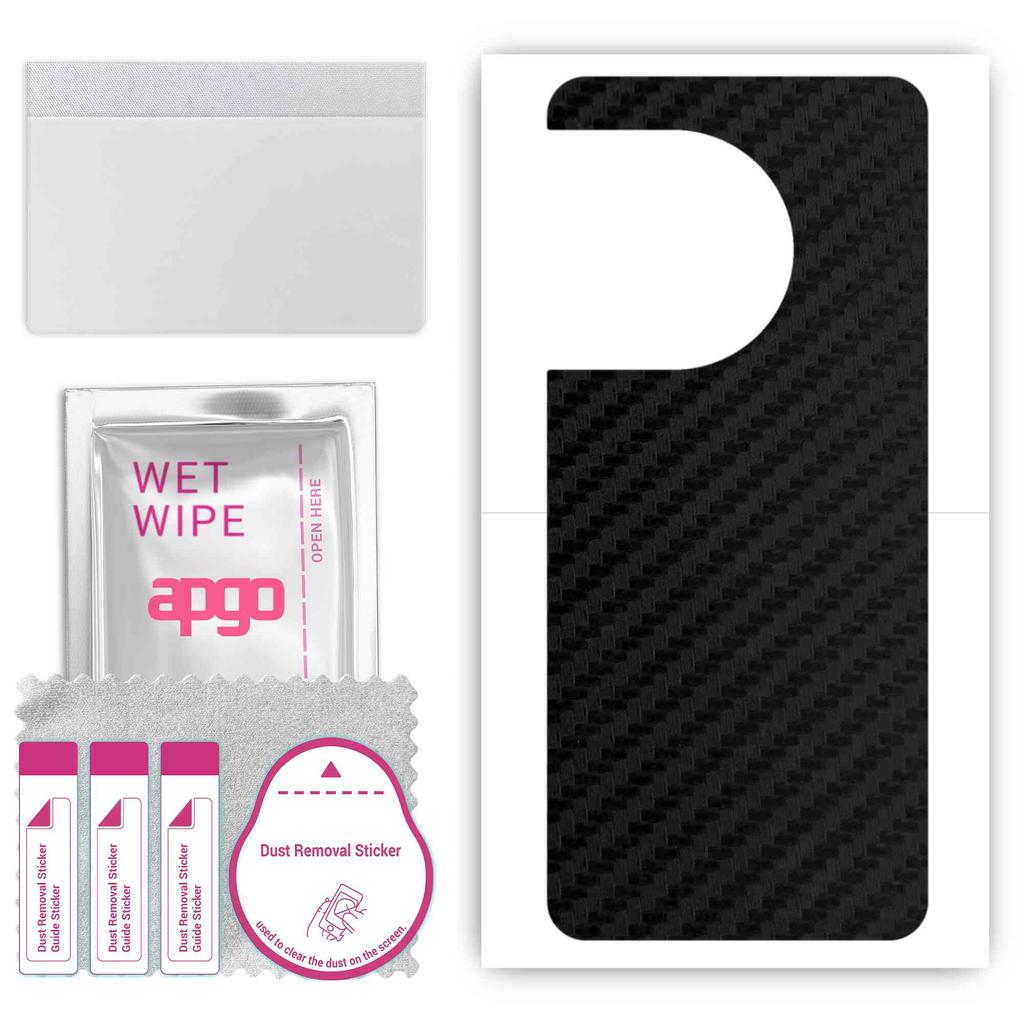 apgo Protective Skin Sticker for the Back Compatible with OnePlus Ace 2, Wrap Film, Foil, Vinyl - Pattern Carbon Black
