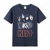 Vintage Kiss T Shirt Unisex Unisex Fashion Cotton T-shirt Punk Clothes O-Neck Tees Horror Harajuku Tops Rock Band Kiss Tshirt Boy